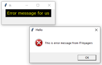 Output of showerror()  in messagebox widget (itvoyagers.in)