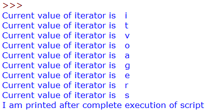 Output of continue control statement in for loop Output of continue control statement in for loop(itvoyagers.in)