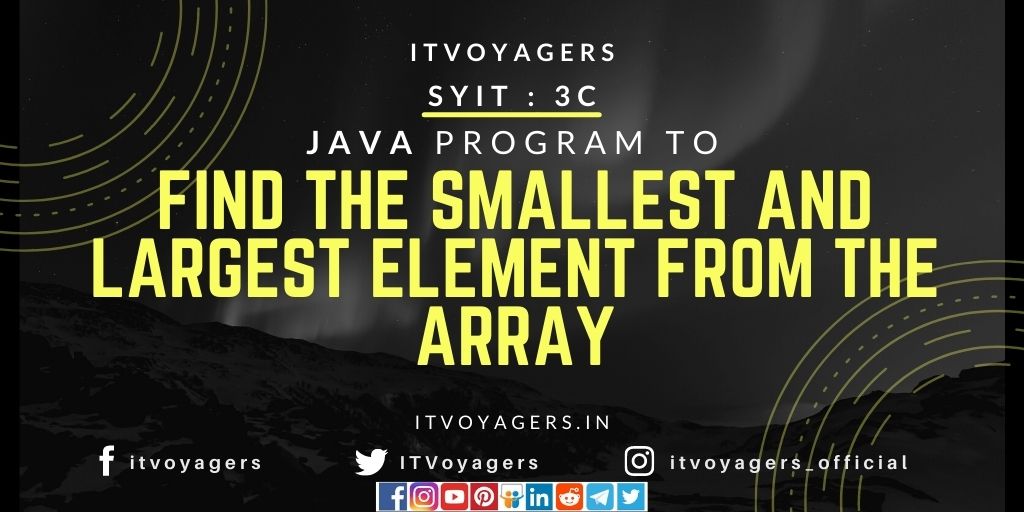 find the smallest and largest element from the array itvoyagers