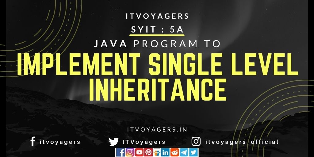 java program to implement single level inheritance itvoyagers