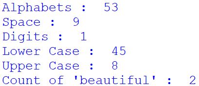Python program to read data from file and count characters-digits-spaces-lower-case-upper-case itvoyagers
