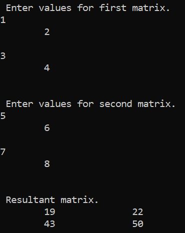 matrix multiplication in java itvoyagers